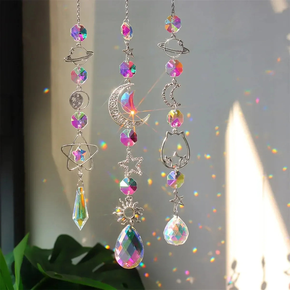 Galaxy Moon Crystal Hanger