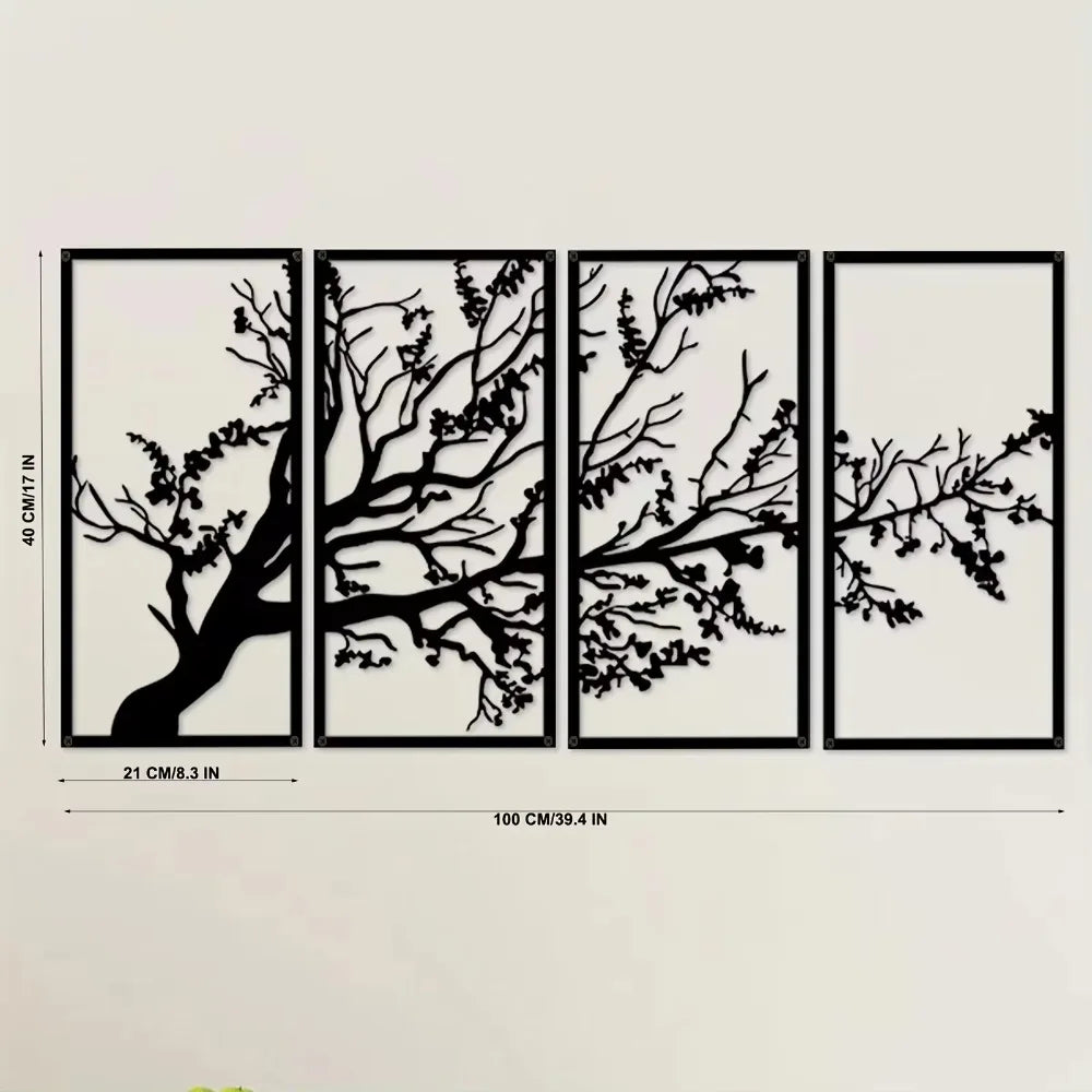 Set of 4 Tree Wall Art