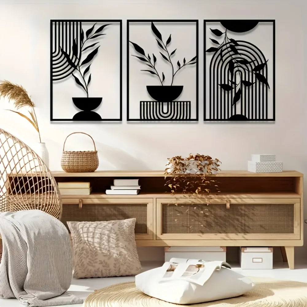 Set of 3 Metal Wall Art