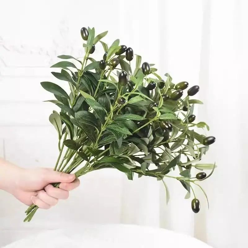 Artificial Olive Tree Branches Faux Greenery Stems Eucalyptus Vase Fillers for Wedding Centerpieces Decoration Home Table Decor